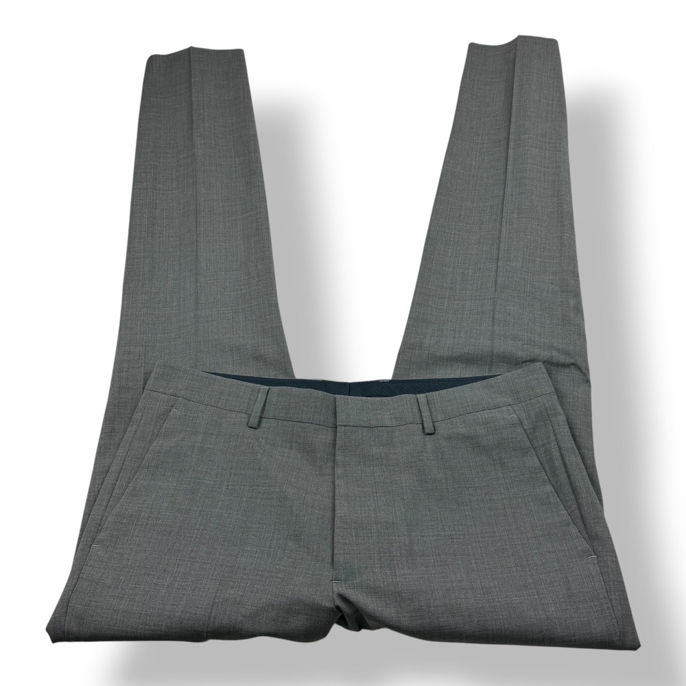 Bonobos Slim Tailored Marzotto Italian Wool Gray Dress Pants Mens 34x36 Stretch